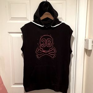 Men’s WWE Sleeveless Black Hoodie Sweatshirt Size XL Wrestlmania 36 WWF AEW